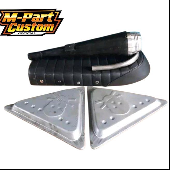 knalpot japstyle dan jok + box aki motor custom castem klasik classic