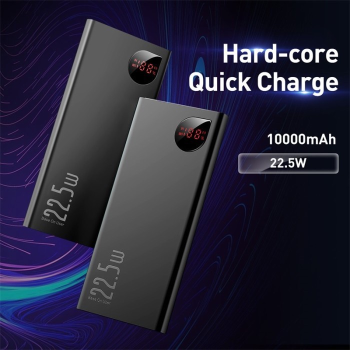 BEST DEALS Baseus Powerbank Adaman 22.5W 10000 mAh / 20000 mAh Metal Digital Display Free Cable USB