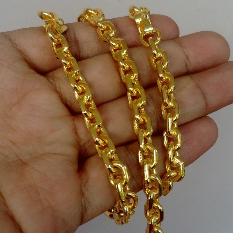 Gelang Nori Jumbo Tebal 8mm Lapis Emas Murni