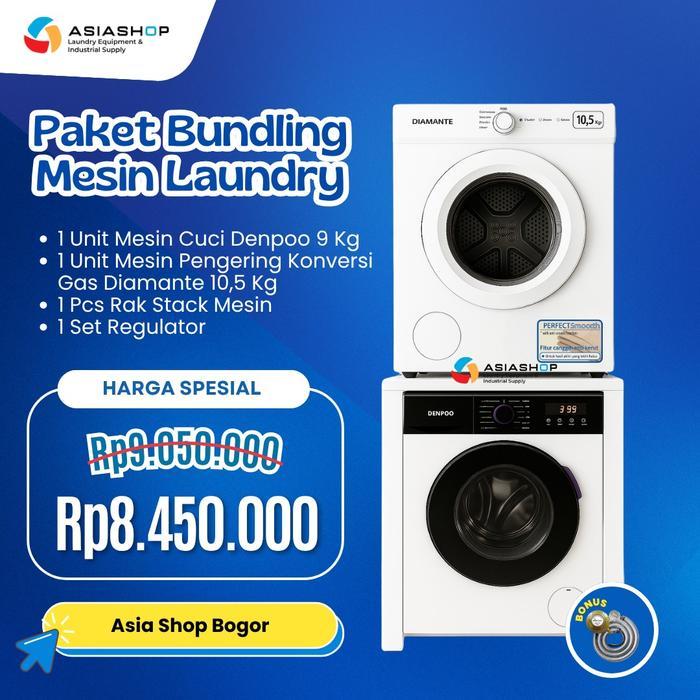 Paket Mesin Laundry Spesial Promo Murah Meriah Mesin Cuci Denpo Mesin Pengering Benevento