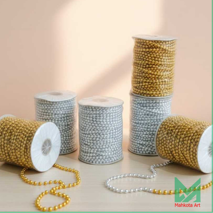 5 METER PAREL LADA 3.5.6mm  - Parel Lada - Rantai Lada - Mutiara renteng emas perak aksesoris mahar