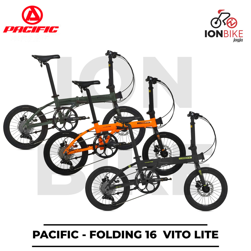 Sepeda Lipat Anak Dewasa 16 Inch Pacific VITO LITE 12 Speed - Frame Rangka Alloy Allumunium Ringan R