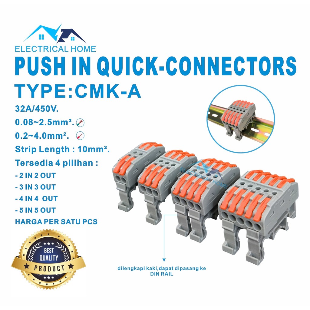 Connector QUICK Wire PUSH IN Terminal Block / KONEKTOR KABEL DIN RAIL