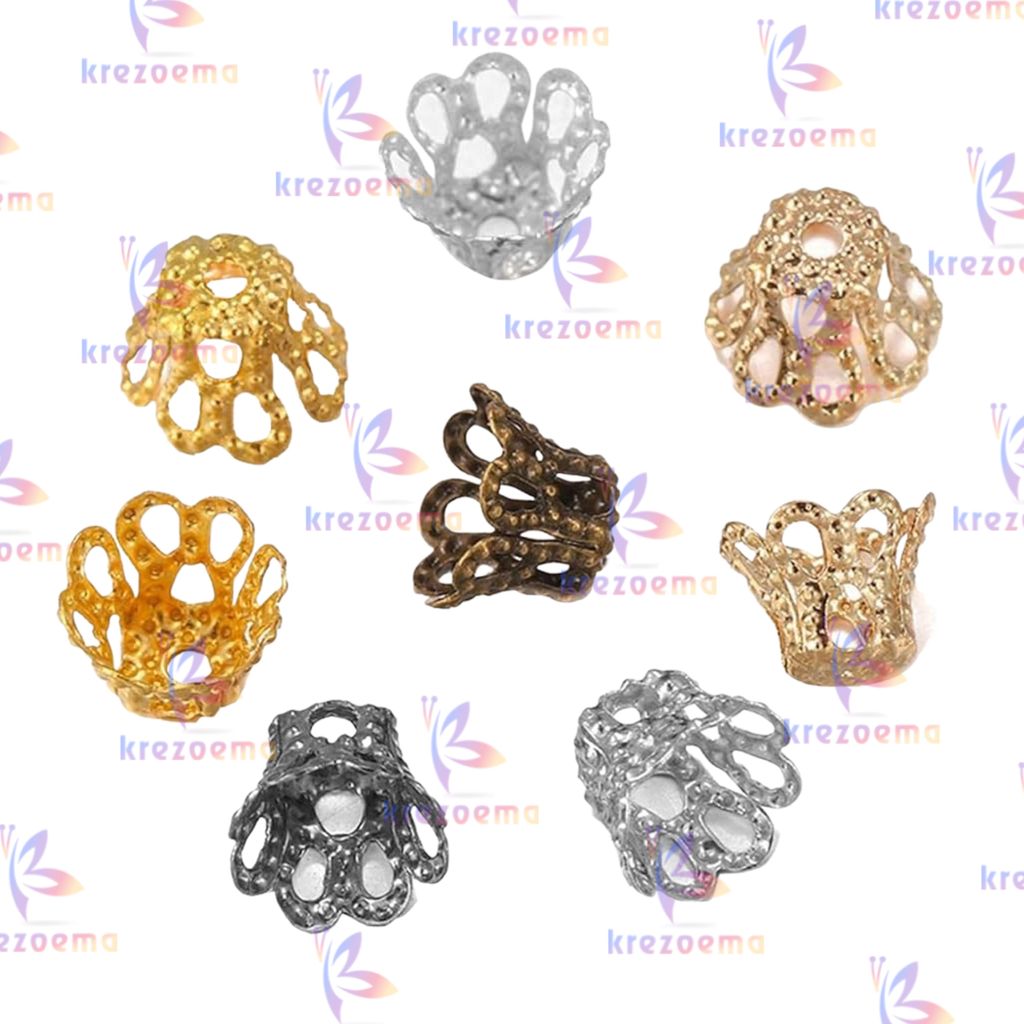 Pembatas mutiara mahkota cangkang mangkok silver dan gold 6MM 10gr & 8MM 15gr