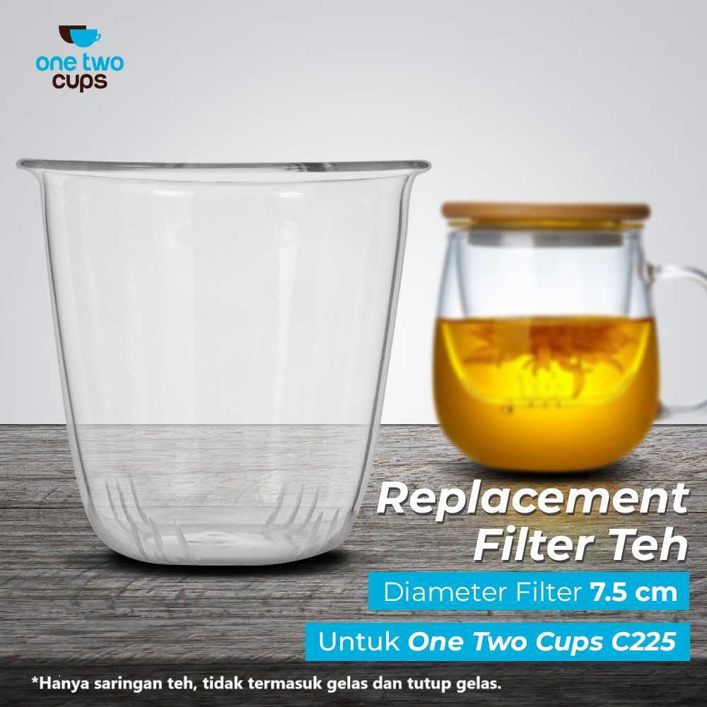 Saringan Teh KacaInfuser Teh Kaca Tahan Panas Saringan Borosilikat Filter Pengganti Cangkir Teh