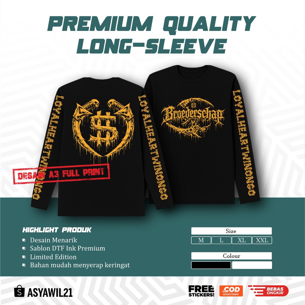 KAOS LENGAN PANJANG PSHW BROEDERSCHAP T-SHIRT LONGSLEEVE PSHW - KAOS LENGAN TANGAN PANJANG PSHW TERB