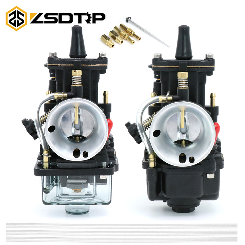ZSDTRP Black Motorcycle Carburetor Keihin PWK 21 24 26 28 30 32 34mm Motocross Scooters with Power j
