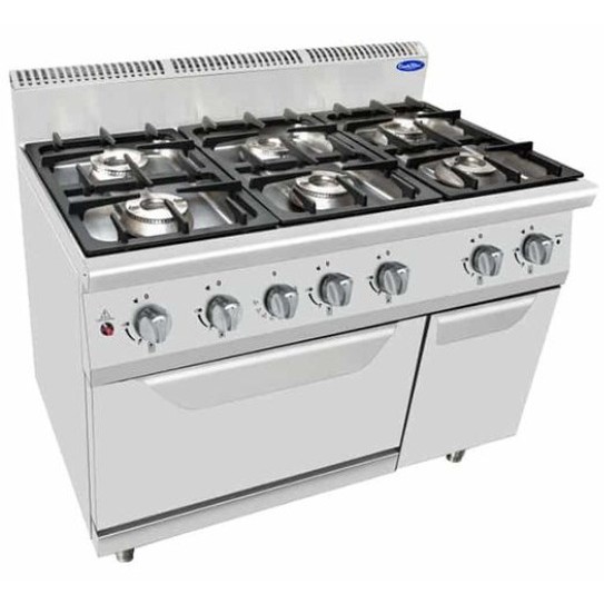 PROMO RAMADHAN Atosa AT7G6BO-2 Gas Open Burner 6 Burner With Oven - Kompor Gas Range Burner Dengan O