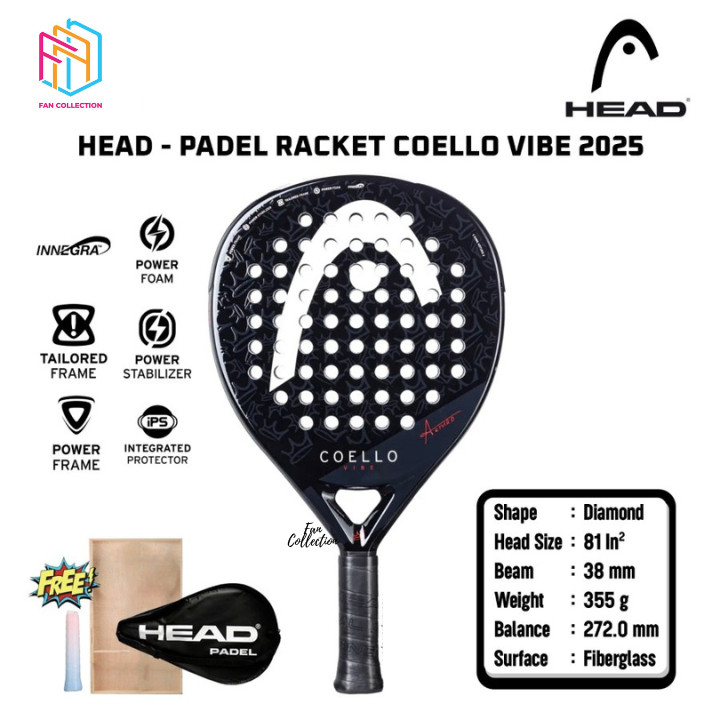 Padel Raket Head COELLO Vibe 2025 350 G Black