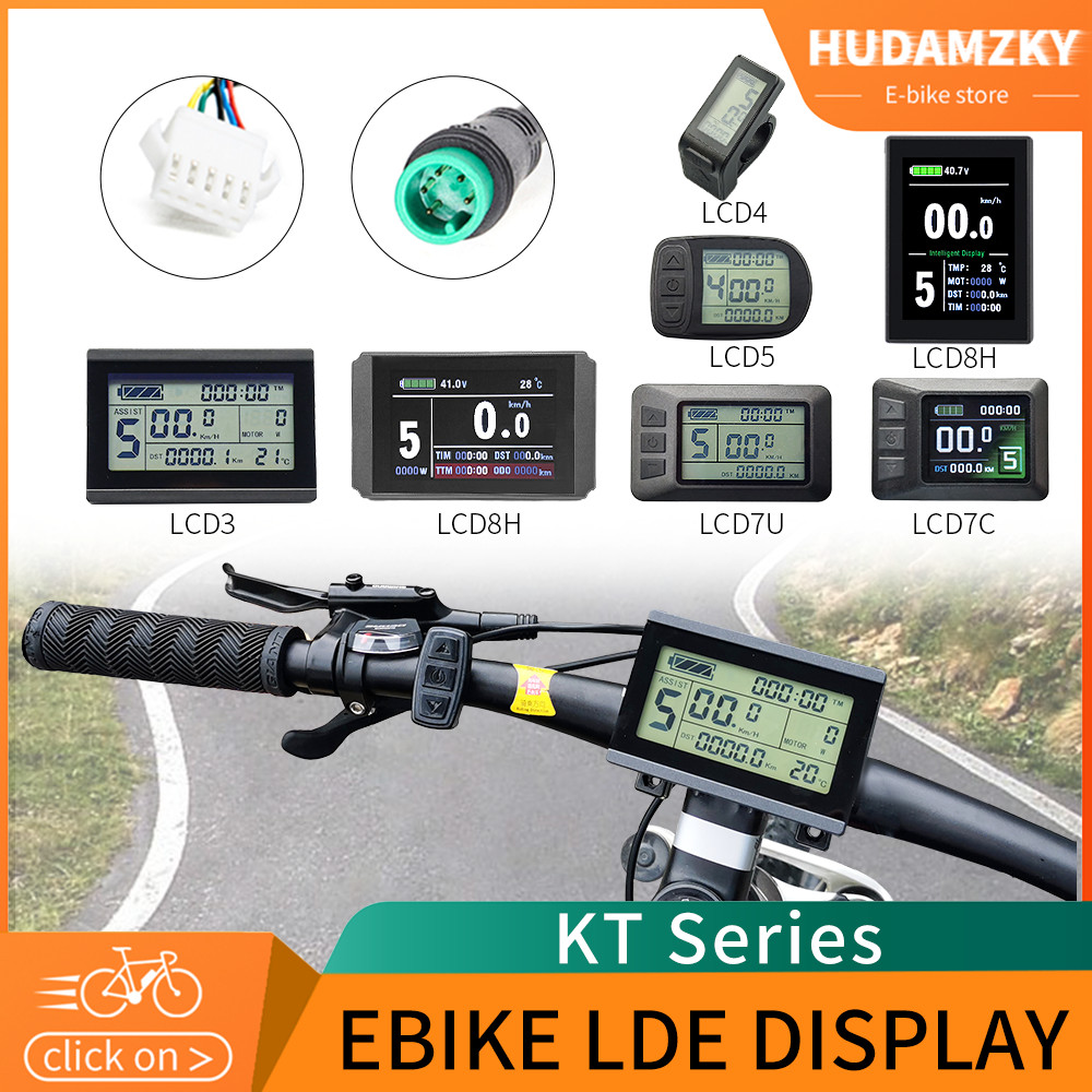 Layar LCD EBike KT LCD3 LCD5 LCD7U LCD7C LCD8 LED 900 Display 24V 36V 48V 72V untuk Kit Konversi Pen