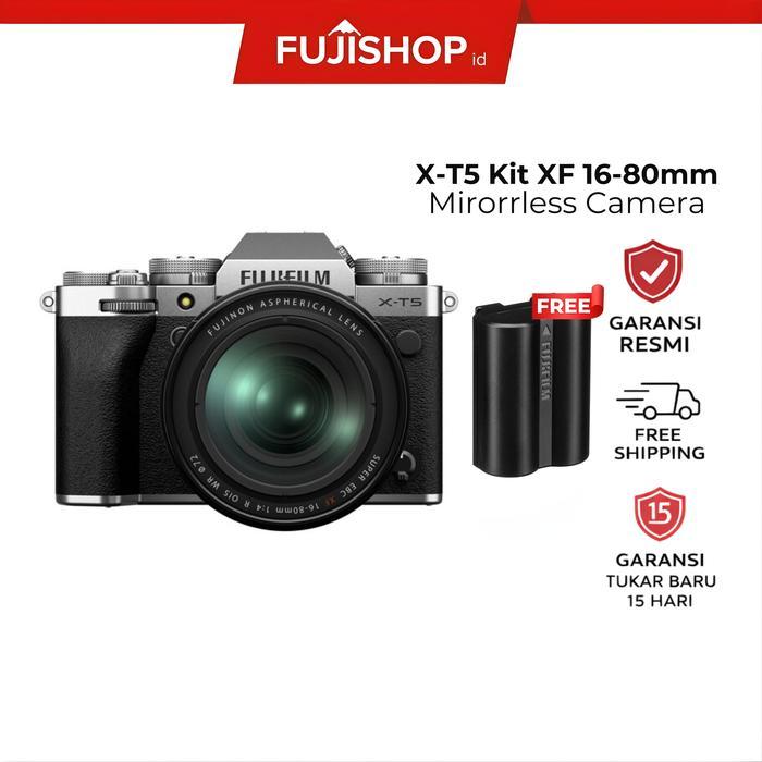 Fujifilm XT5 kit 16-80mm / Fujifilm X-T5 kit / Fujifilm XT 5 kit 16-80mm F/4 Lens Garansi Resmi - SI