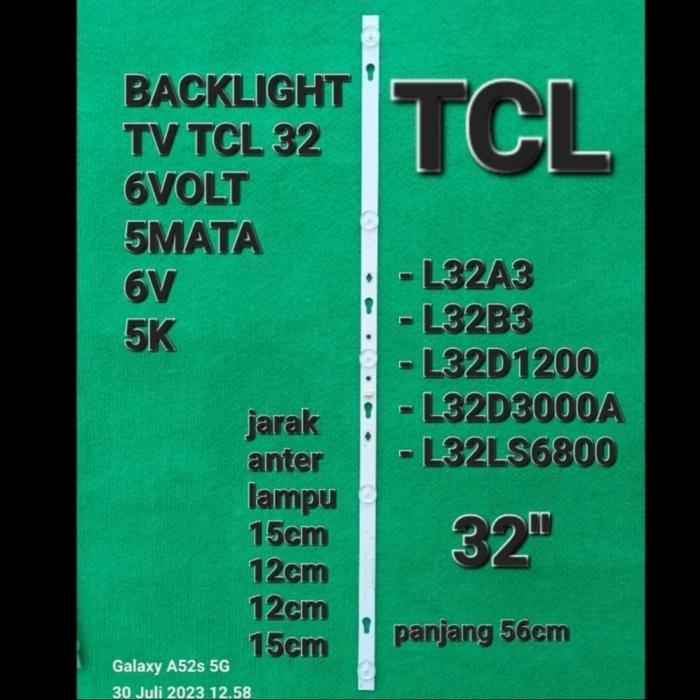 lampu TCL Backlight BL TV led lcd 32 Inch 6V 5K 5 Mata  LED Original  L32A3 L32B3 L32D1200 L32D3000A