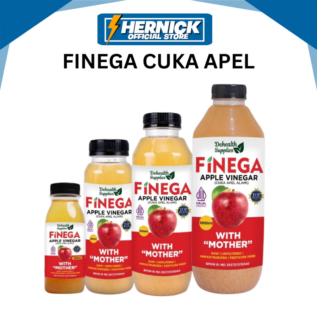 cuka apel with mother / FINEGA CUKA APEL Kemasan Plastik
