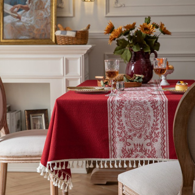 (OLVERA) Taplak Natal Persegi Terbaru / Taplak Bahan Katun Premium