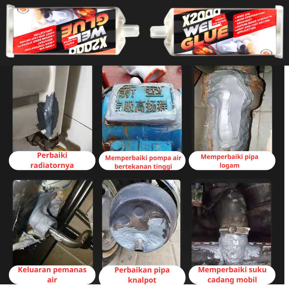 Lem besi kuat, Lem solder X2000, Lem super cepat kering, melekat kuat, digunakan untuk berbagai