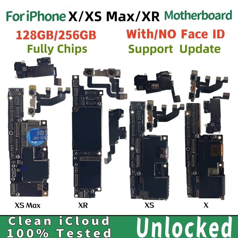 100% Working For iPhone X XR XS Max Motherboard with face ID Unlocked Support Update Logic board Cle