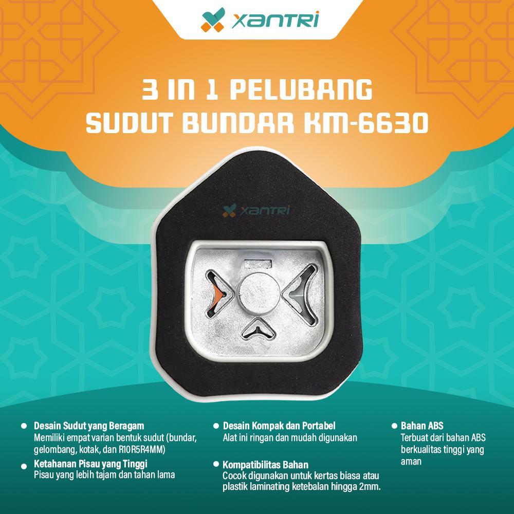 Xantri - Pemotong / Pembentuk Sudut / Ujung Kertas Bulat / Paper Corner Punch / Cutter KM 6630