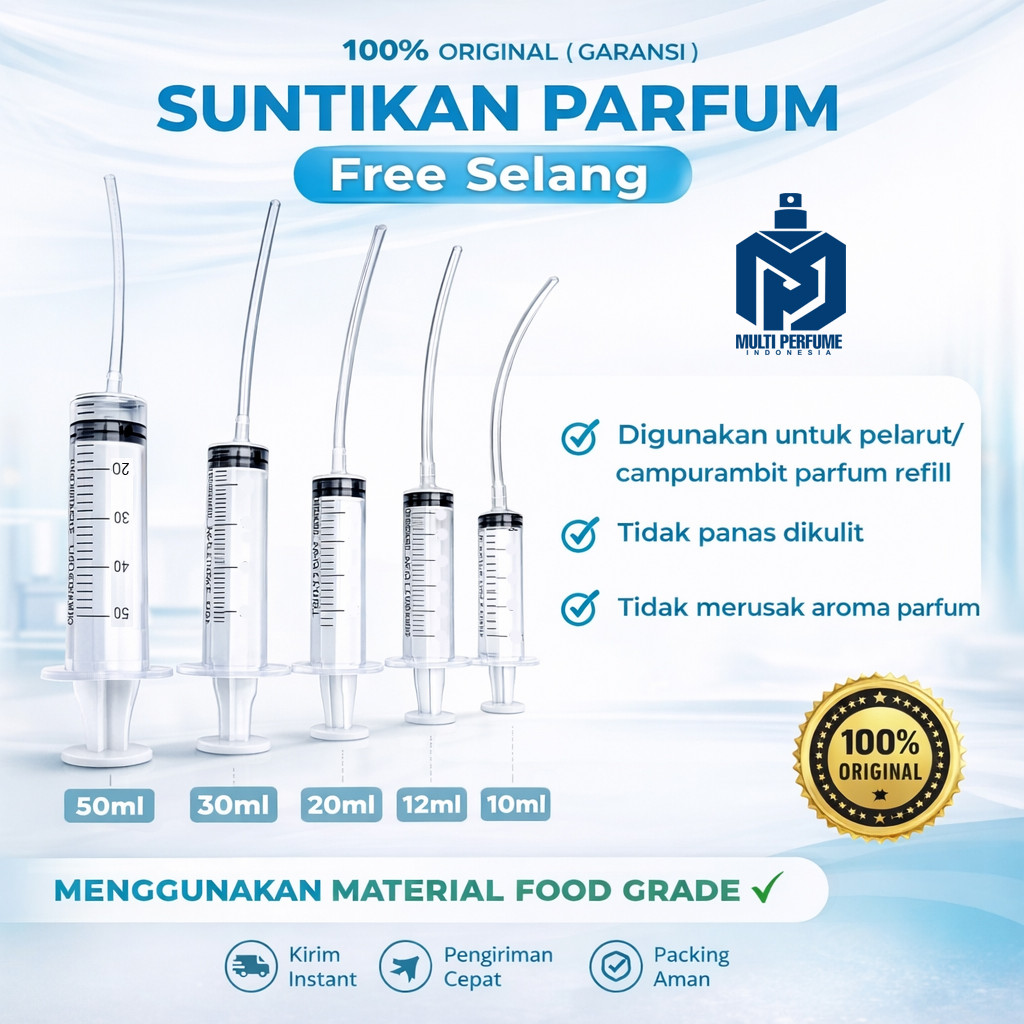 Suntikan Parfum Isi Ulang + Selang Gratis Alat Refill Parfum Injector Premium