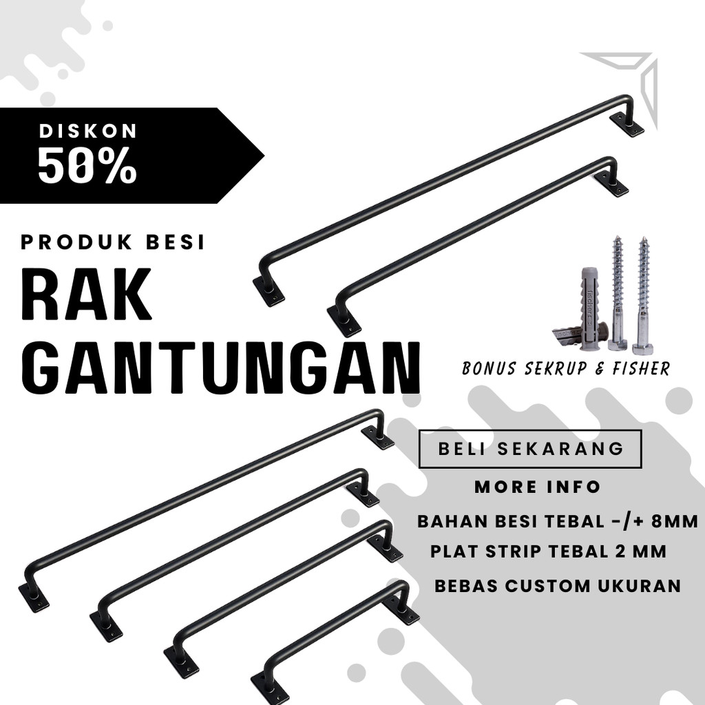 rak gantungan baju tempel dinding  / gantungan handuk tempel dinding / gantungan baju tempel