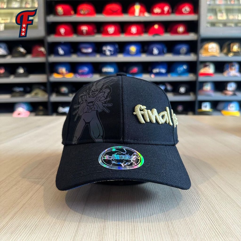 Topi New Era Angel x Dragon ball Vegeta Final Flash Black Dad Cap Original