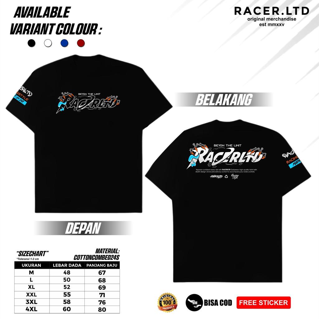 Kaos Racing Atasan Pria Desain Beyon The Limit Racer Ltd Baju Pria Wanita Hitam Putih 24s Model Regu