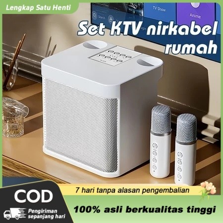 Speaker Bluetooth Karaoke 2 Mic Wireless Outdoor Party Ktv YS-203 Voice Karaoke Speaker Bluetooth 5.