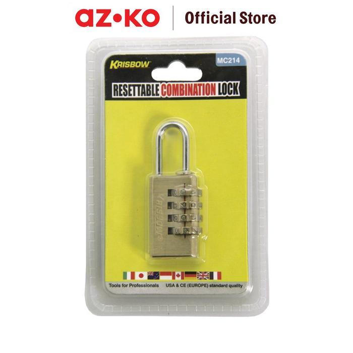 KRISBOW GEMBOK KUNINGAN 4 ANGKA KOMBINASI