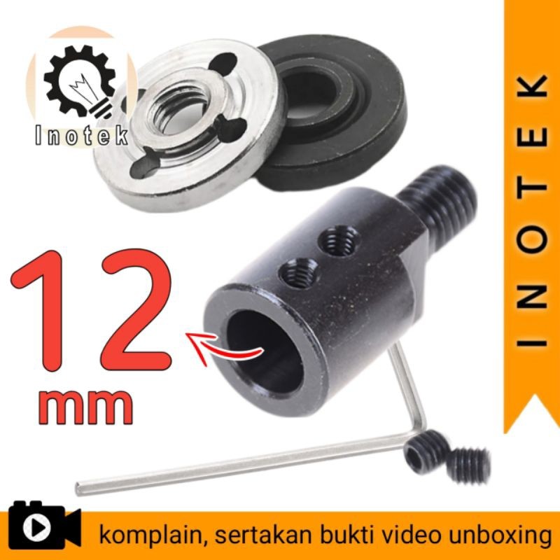 new - Mandrel Adapter M10 x 12mm, Mandrel Adaptor Shaft 12 mm
