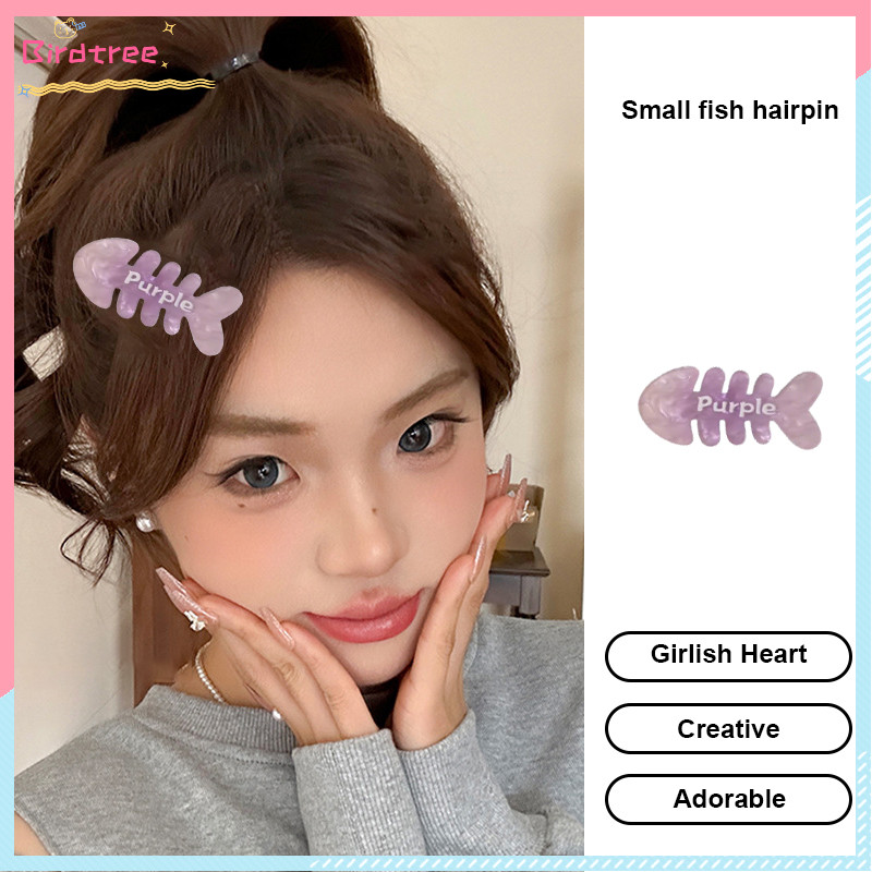 COD Jepit Rambut Lucu Gradien Merah Muda Ikan Kecil Manis Tulang Ikan Penjepit Rambut Jepit Poni