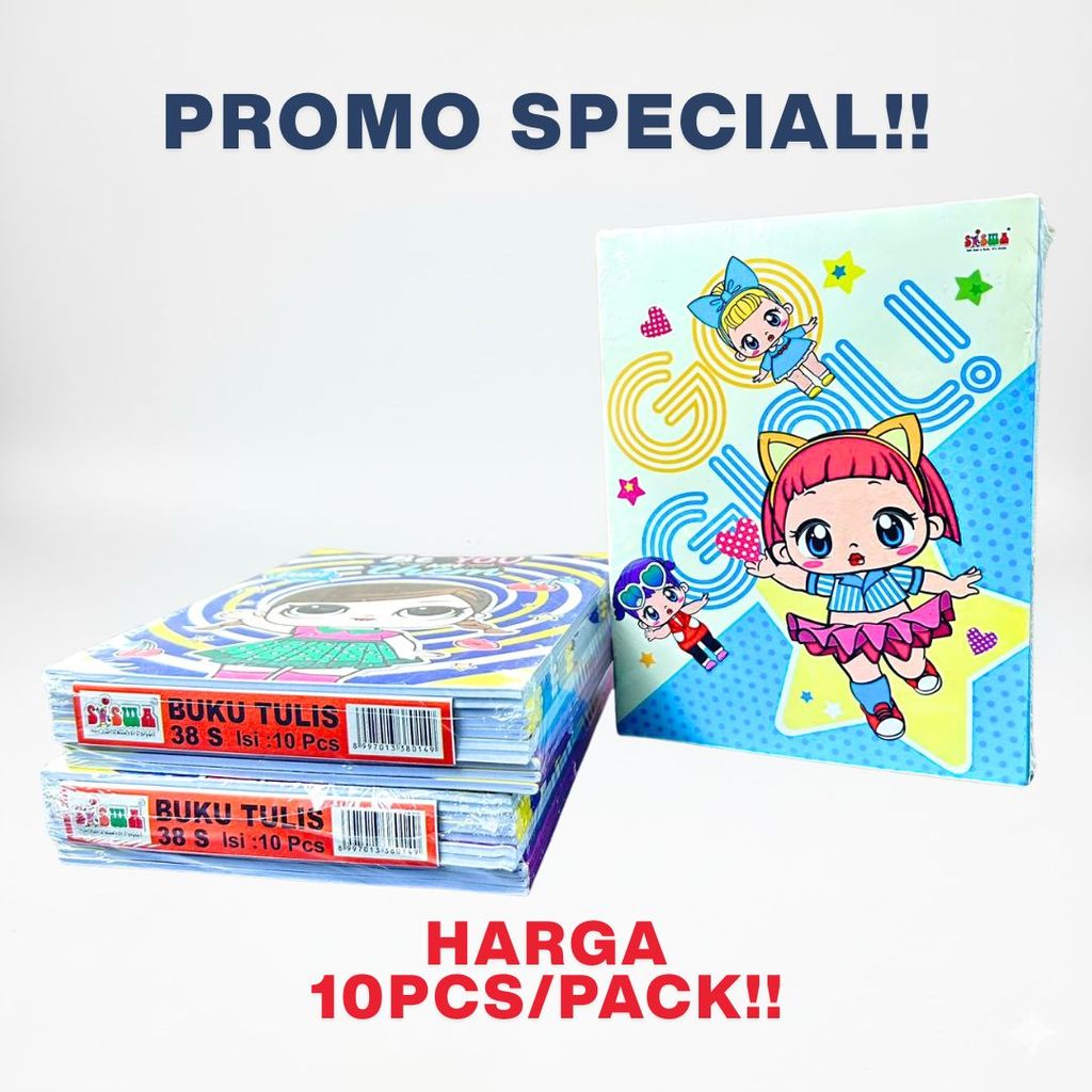 Buku Tulis Sekolah Siswa 38 Lembar (10PCS/PACK) Buku Tulis Sekolah