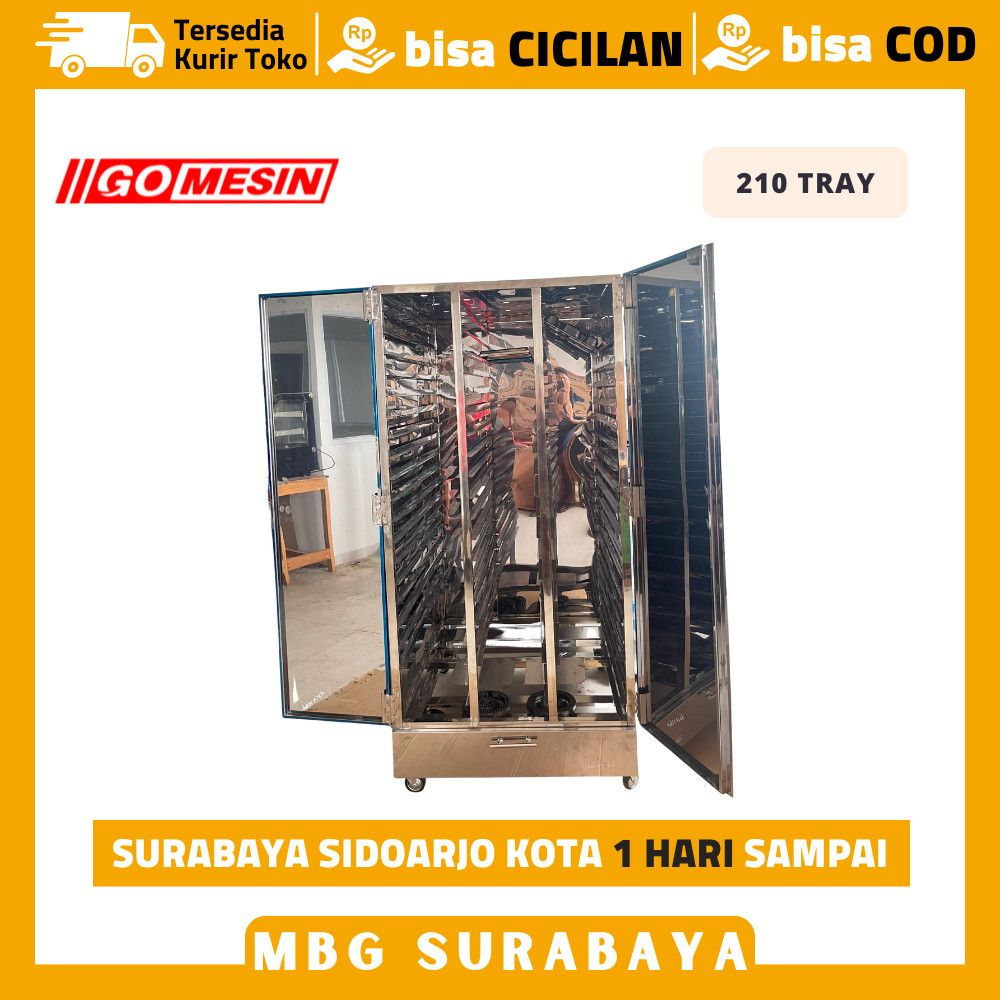 Mesin Pengering Ompreng 210 Tray - Pengering Ompreng MBG Stainless 210 Tray
