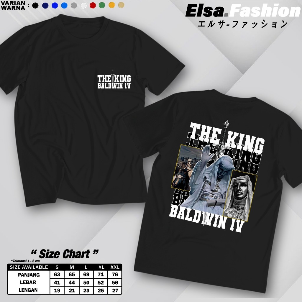 kaos THE KING BALDWIN lV  - kaos pria lengan pendek - ukuran M.L.XL.XXL kaos kerah bulat berbahan ka