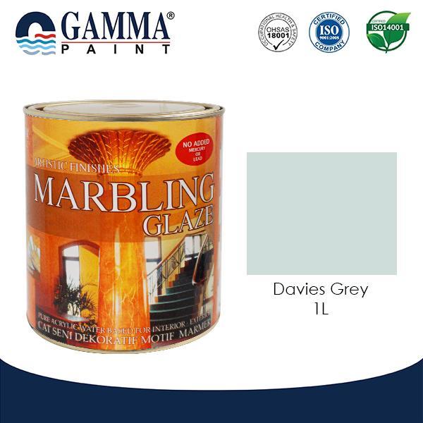 Gamma Paint Marbling Glaze Davies Grey 1L Cat Motif Efek Marmer Dekoratif Latex Acrylic Premium untu