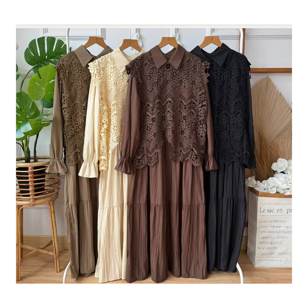 Gamis Zoya Rompi Lepas 2208-2 Dress Wanita Baju Panjang Rompi Outfit Lebaran