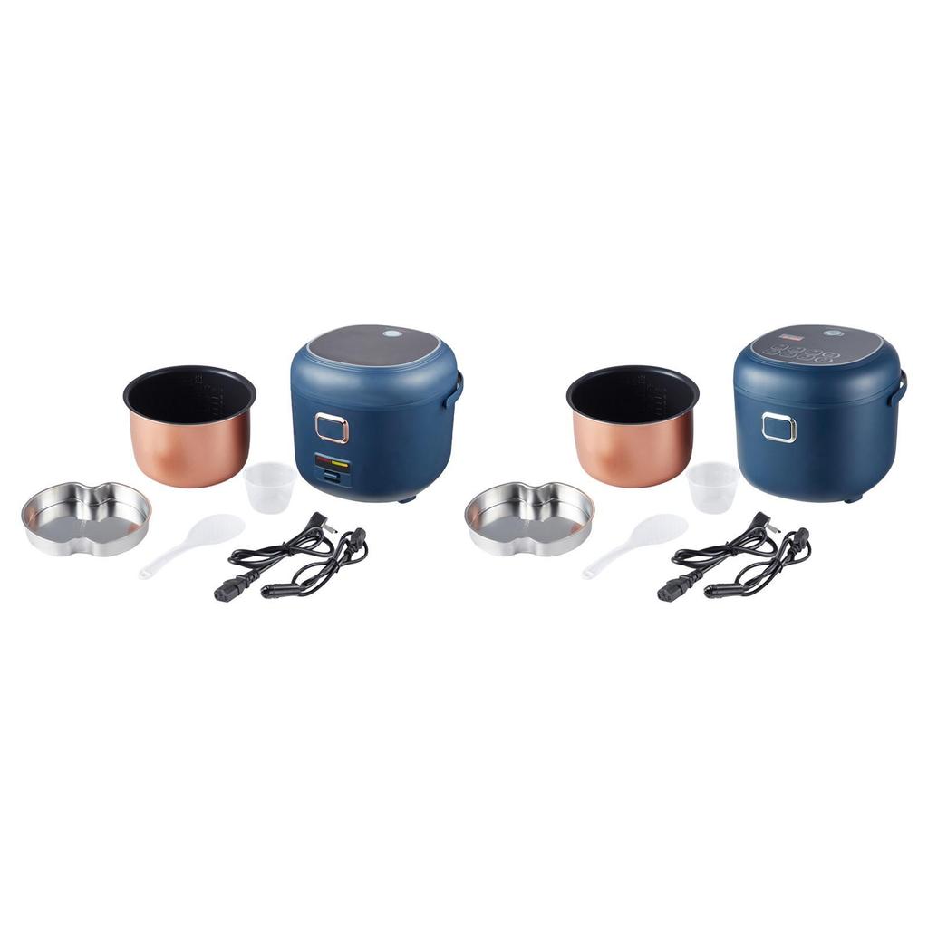 Electric Rice Cooker Steamer, 2L Small Rice Cooker for Car Travel, Rice Cooker