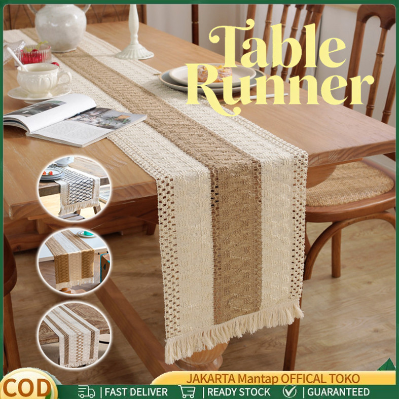 Table Runner Nordic / Taplak Meja Makan Tamu Rajut Simple Premium Scandinavian /  Taplak Meja Panjan