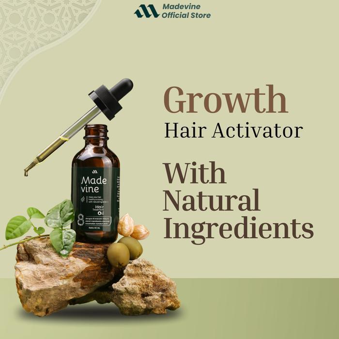 Madevine Oil - Minyak Kemiri Penumbuh Rambut Rontok Pria & Wanita