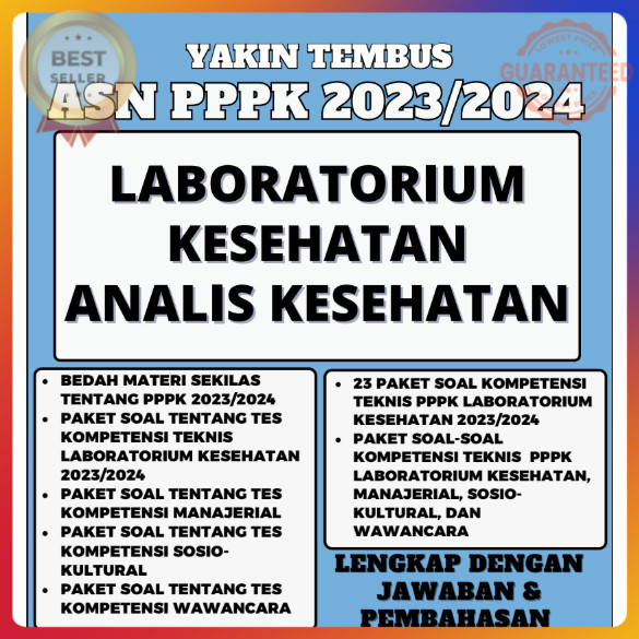 YAKIN TEMBUS ASN PPPK 2023/2024 LABOTORIUM KESEHATAN ANALIS KESEHATAN IDO244 BukuAsn.id