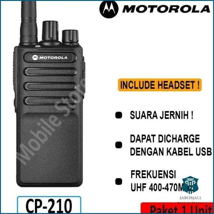 HT Motorola CP210 Handy Talky Walkie Talkie Alat Komunikasi Jarak Jauh UHF 400-470 Mhz - Hitam -Jabo
