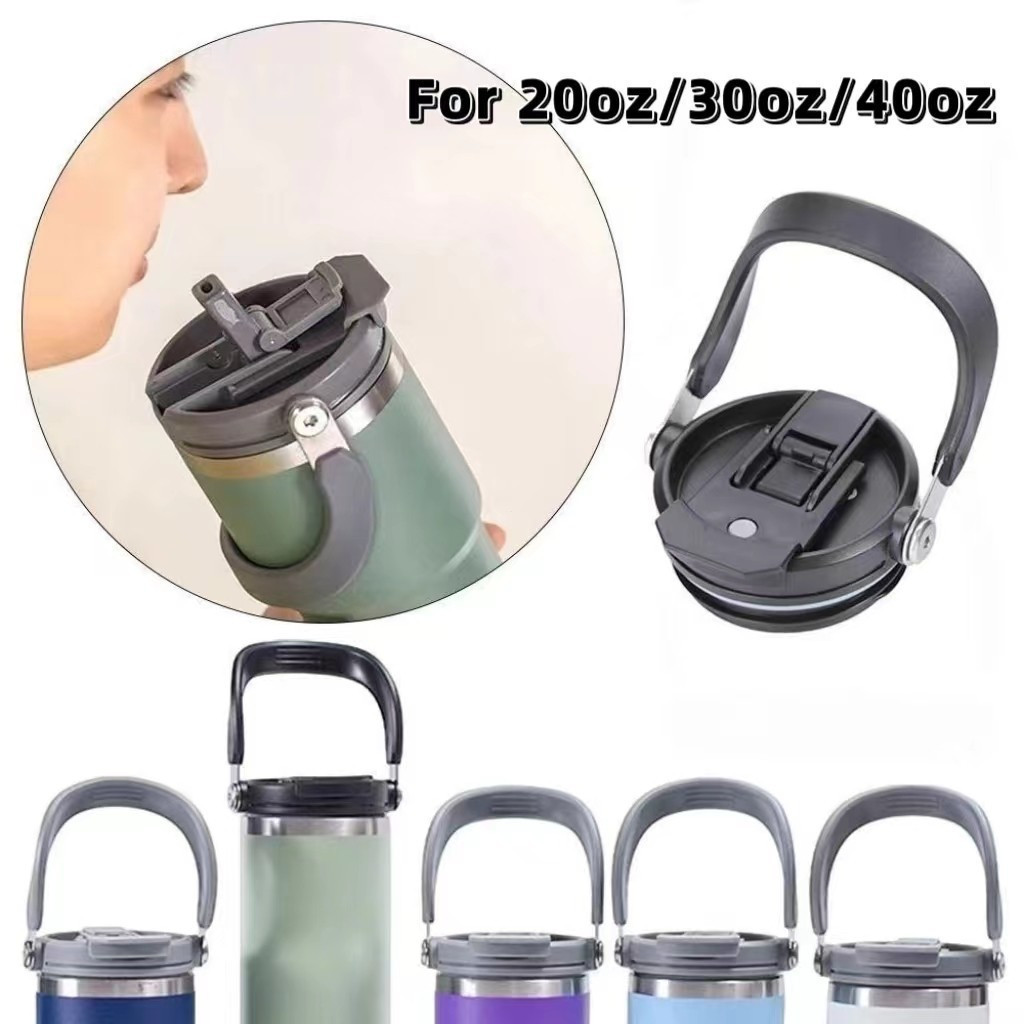 TYESO 20 30 40oz Tutup Cangkir dengan Pegangan, Sedotan Lipat, Aksesori Tumbler Yeti, Tutup Cangkir 