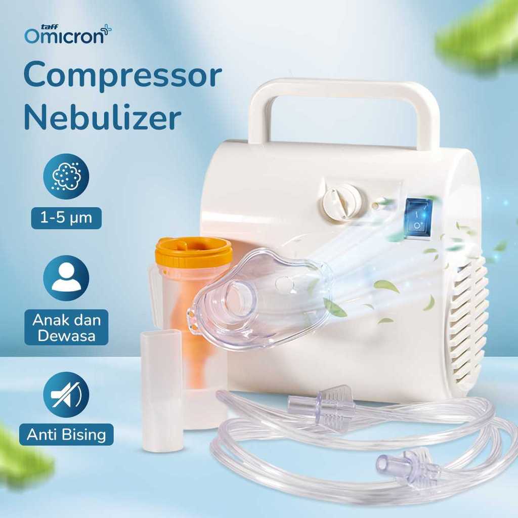 TaffOmicron RAK362 Alat Terapi Pernapasan Compressor Nebulizer Inhaler Uap Halus Volume Adjustable M