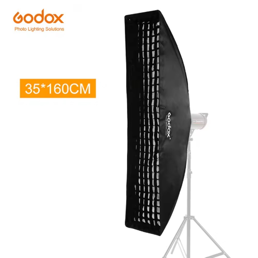 Godox Softbox Rectangular Bowens Mount Flash Diffuser Honeycomb Grid 35x160cm - SB-FW