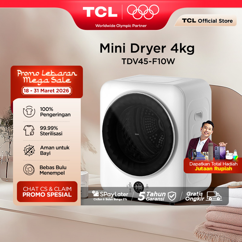 TCL Mini Dryer Kapasitas 4kg - 100% Kering Tanpa Jemur - 99.9% Pakaian Steril - Aman untuk Pakaian B