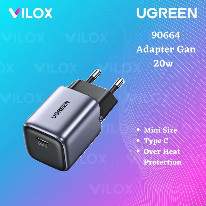 PROMO ugreen MFI fast pd charger 20w adapter mini type c iphone 12 13 pro - adapter putih