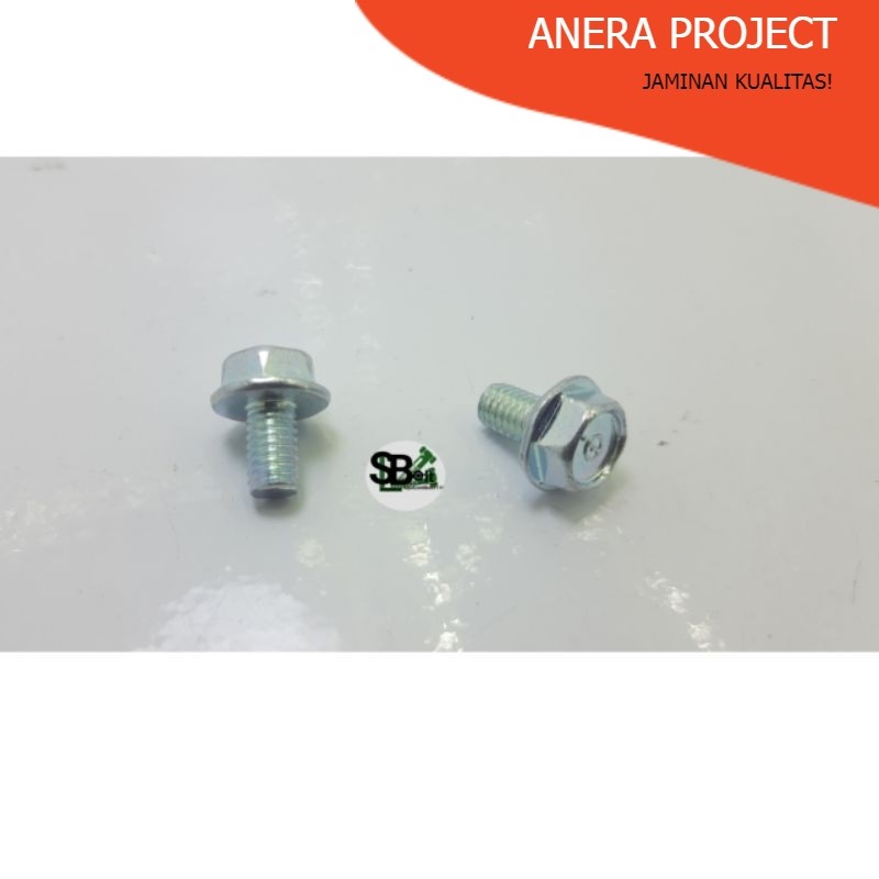 Baut Topi 10 Baut Flange Bolt Flange M6x10 OEM