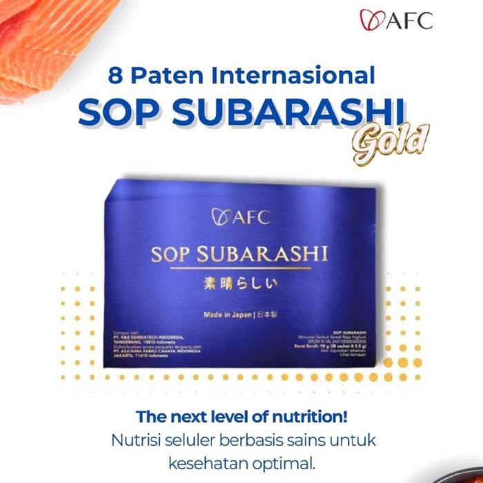 AFC Sop Subarashi Gold Original Japan Minuman Serbuk Kesehatan dengan Salmon Ovary Peptide