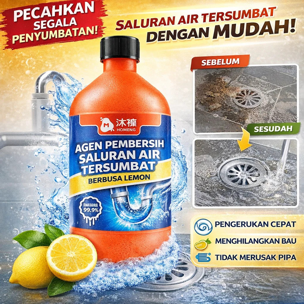 Cepat Atasi Sumbatan Pipa  Cairan Pelarut Sumbatan Pipa MOMENG Pembersih Saluran/Pipa Mampet/Cairan 