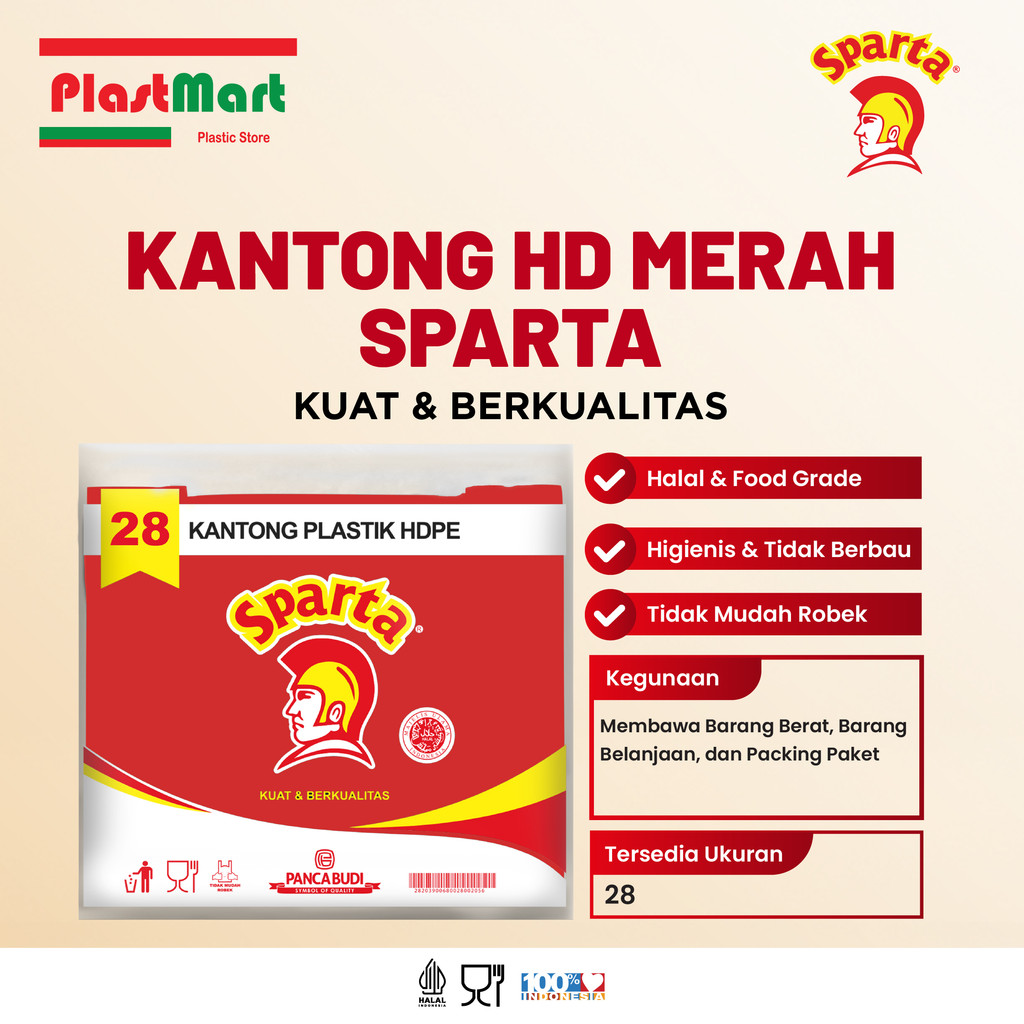 Kantong Plastik Kresek Sparta Merah Ukuran Besar