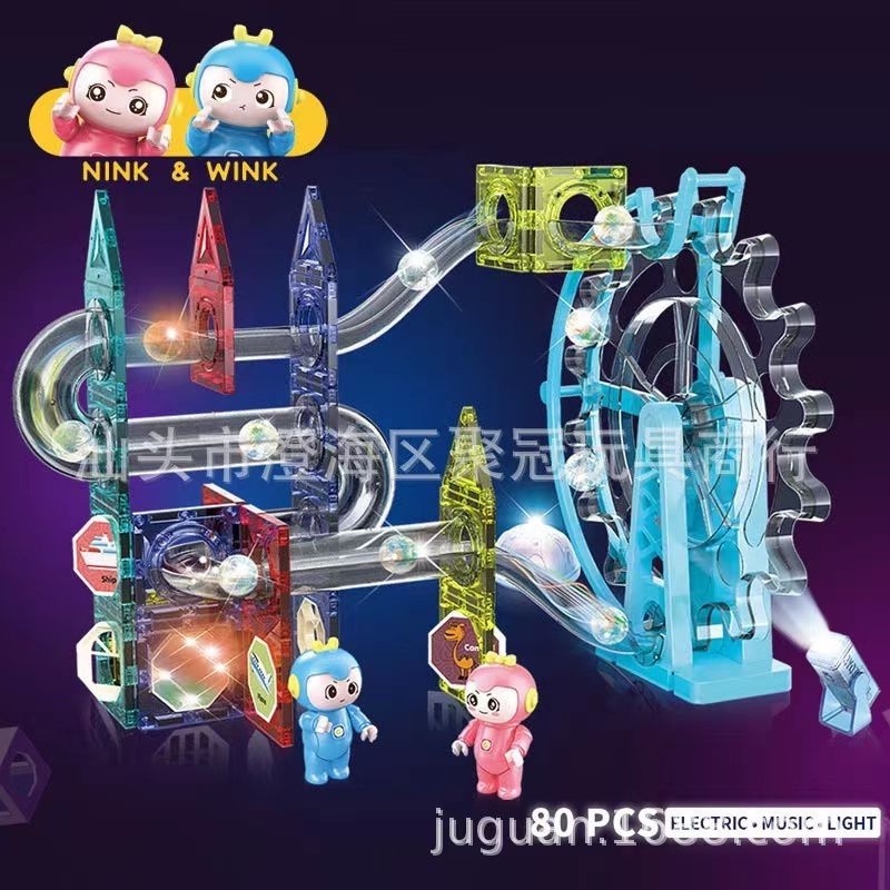 MAGIC MAGNETIC TOYS BLOCKS MAGNETIC MARBLE RUN SET