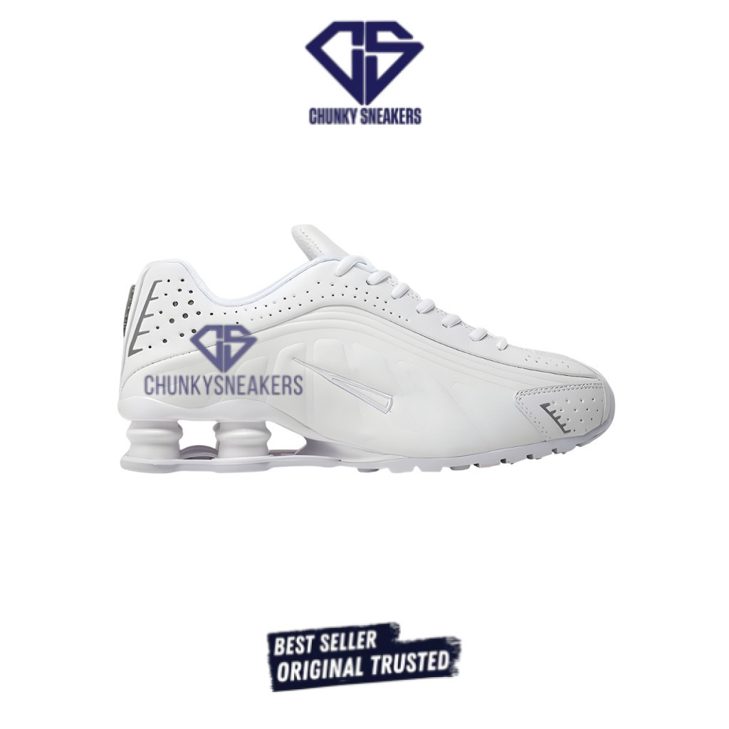 Sepatu NIKE SHOX R4 TRIPLE WHITE 100% Original BNIB